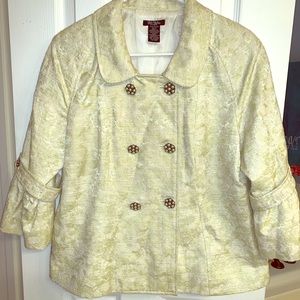 Vintage Bob Mackie mint swing coat Pearl Buttons